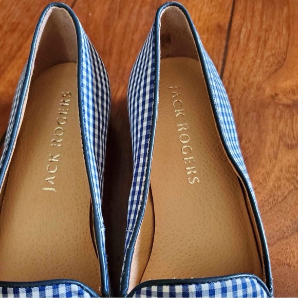 Jack Rogers Gingham Embroidered Lemon Loafers Size 7 - Picture 3 of 8